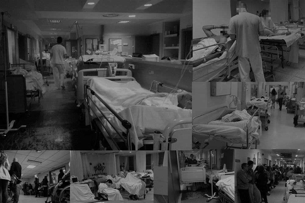 montaje de camas en pasillo